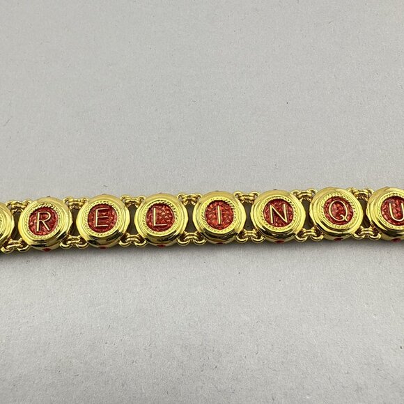 Camrose & Kross JBK Bracelet Red Castellani Wedding Jackie Kennedy Gold Tone 8" - Picture 8 of 16